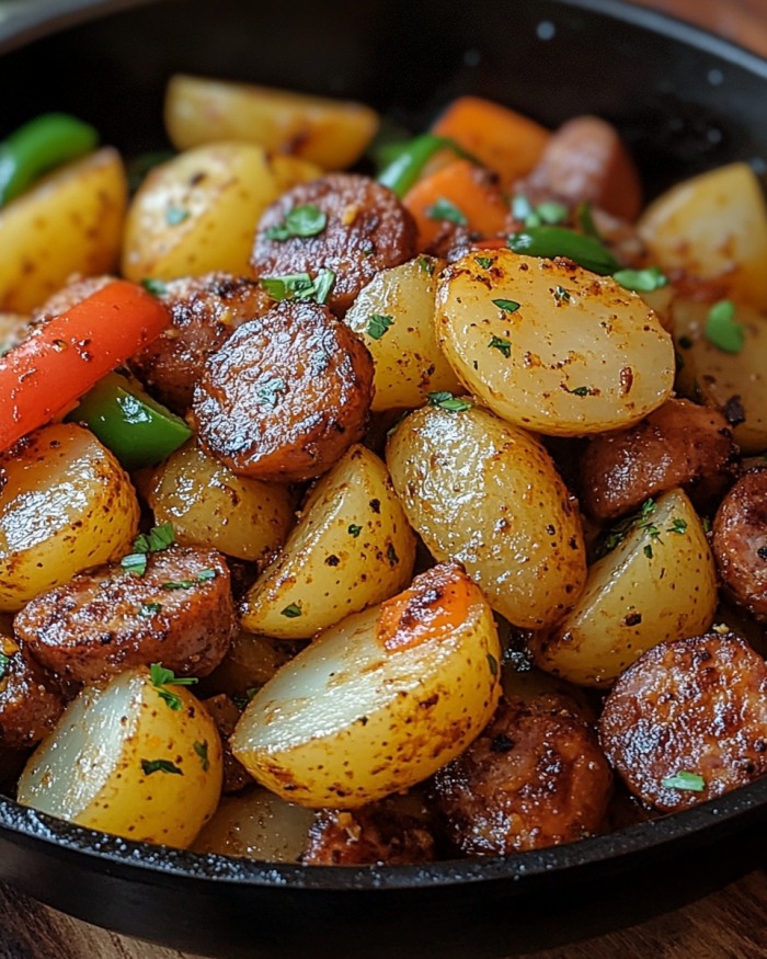  Spicy Skillet Potatoes with Smoked Sausage 